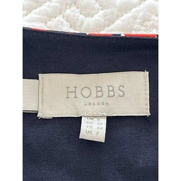 Hobbs London Woman's Sz 2 Delilah Red & Black Wrap Jersey Knit V-Neck Dress - Picture 4 of 10